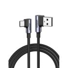 Дата кабель USB 2.0 AM to USB-C 1.0m 3A 90° corner US176 black Ugreen (20856)