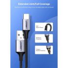 Дата кабель USB 2.0 AM to USB-C 1.5m US288 Aluminum Braid (Black) Ugreen (60127)