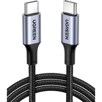 Дата кабель USB-C to USB-C 1.0m US316 100W 5A Alum. (Black) Ugreen (70427)