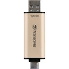 USB флеш накопитель Transcend 128GB JetFlash 930 Gold-Black USB 3.2/Type-C (TS128GJF930C)