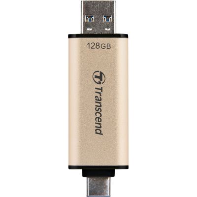 USB флеш накопитель Transcend 128GB JetFlash 930 Gold-Black USB 3.2/Type-C (TS128GJF930C)