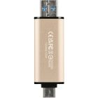USB флеш накопитель Transcend 128GB JetFlash 930 Gold-Black USB 3.2/Type-C (TS128GJF930C)