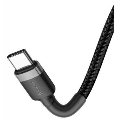 Дата кабель USB-C to USB-C 2.0m USB 3.1 3A grey-black Baseus (CATKLF-HG1)