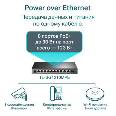 Коммутатор сетевой TP-Link (TL-SG1210MPE)