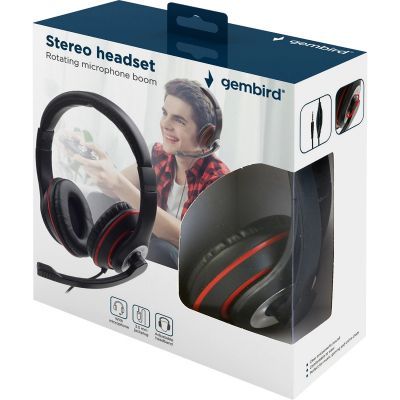 Навушники Gembird (MHS-03-BKRD) Black/Red (MHS-03-BKRD)
