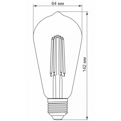 Лампочка Videx Filament ST64FA 10W E27 2200K бронза (VL-ST64FA-10272)