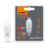 Лампочка Videx G4C 12V 2W G4 4100K (VL-G4C-02124)