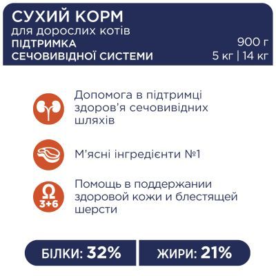 Сухой корм для кошек Club 4 Paws Премиум. Поддержание здоровья мочевыделительной системы 14 к (4820083909375)
