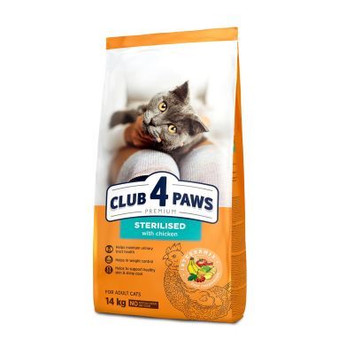 Сухой корм для кошек Club 4 Paws Премиум. Для стерилизованных 14 кг (4820083909665)