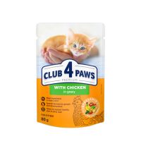 Влажный корм для кошек Club 4 Paws для котят в соусе со вкусом курицы 80 г (4820083908927) (24 шт)