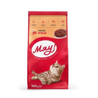 Сухий корм для кішок Мяу! зі смаком м\'яса 900 г (4820083905742)