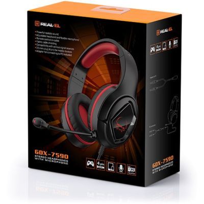 Наушники REAL-EL GDX-7590 Black/Red (EL124100050)
