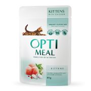 Влажный корм для кошек Optimeal для котят со вкусом курицы 85 г (4820083905452) (12 шт)