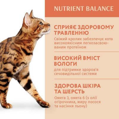 Вологий корм для кішок Optimeal зі смаком кролика в білому соусі 85 г (4820083905476)