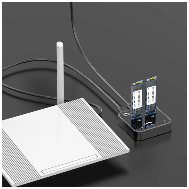 Док-станция для накопителей Maiwo 2*NVMe M.2 SSD Key M/B+M USB 3.1 Gen2 Type-C (K3016P)