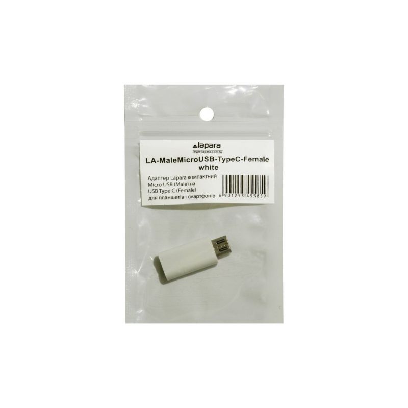 Переходник Lapara Micro USB Male to USB 3.1 Type-C Female white (LA-MaleMicroUSB-TypeC-Female white)