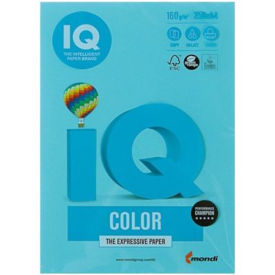 Папір IQ color А4 160g 250sh Blue, intensive Mondi (MB30/A4/160/IQ)