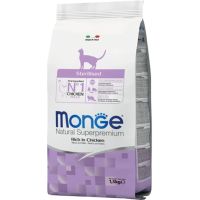 Сухий корм для кішок Monge Cat Sterilised зі смаком курки та лосося 1.5 кг (8009470011938)