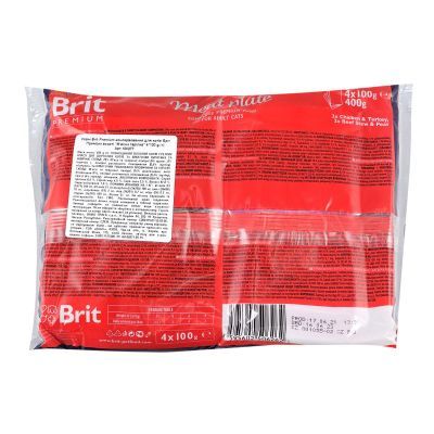 Влажный корм для кошек Brit Premium Cat мясная тарелка 4 шт по 100 г (8595602506262)