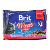 Влажный корм для кошек Brit Premium Cat мясная тарелка 4 шт по 100 г (8595602506262)