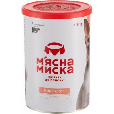 Паштет для котів М\'ясна Миска асорті 415 г (4820255190273)