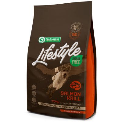 Сухий корм для собак Nature\'s Protection Lifestyle Grain Free Salmon, krill Adult Small&Mini 1.5 кг (NPLS45680)