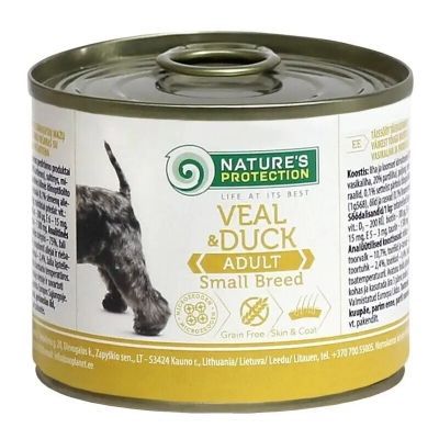 Консерви для собак Nature\'s Protection Adult small breed Veal&Duck 200 г (KIK45095)