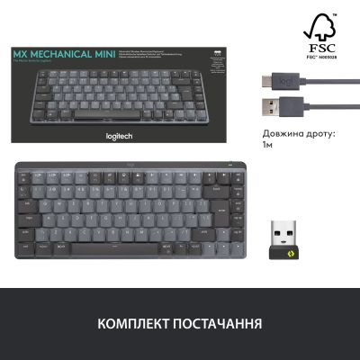 Клавиатура Logitech MX Mechanical Mini Minimalist UA Graphite (920-010780)