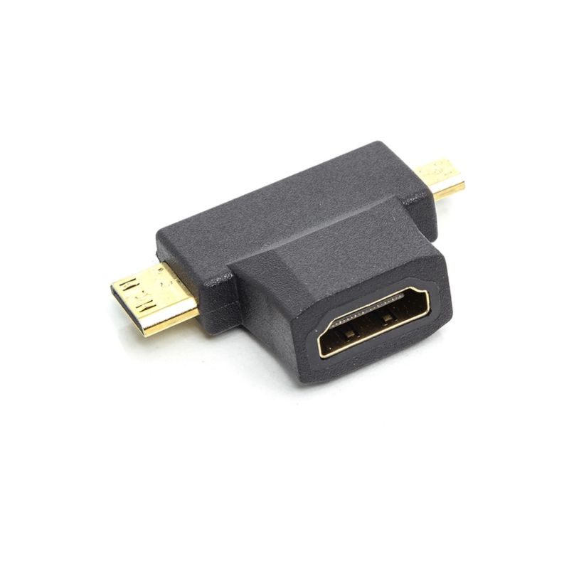 Переходник HDMI (F) to mini HDMI (M) / micro HDMI (M) PowerPlant (CA912056)