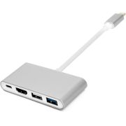 Перехідник USB-C to 2xUSB 3.0 + USB-C + HDMI PowerPlant (CA911707)