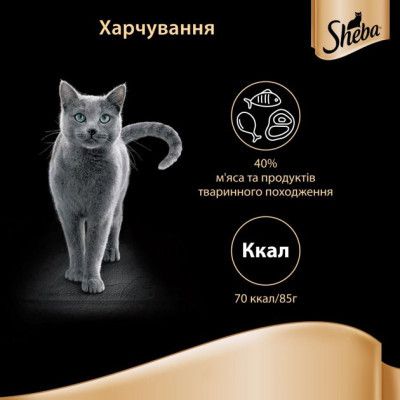 Влажный корм для кошек Sheba cig POU с лососем в соусе 85 г (4770608257279)
