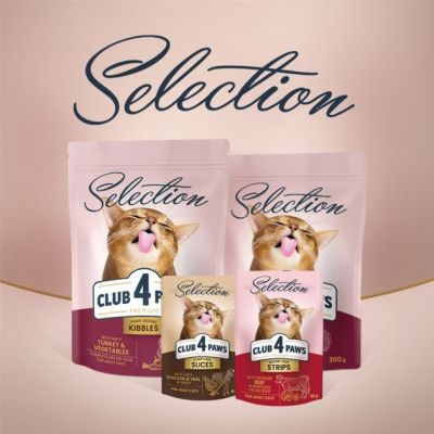 Влажный корм для кошек Club 4 Paws Selection Плюс Кусочки с кроликом и индейкой в соусе 80 г (4820215368001)