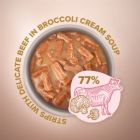 Вологий корм для кішок Club 4 Paws Selection Плюс Смужки з яловичиною в крем супі з броколі 85 г (4820215368100)