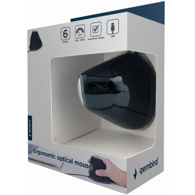 Мишка Gembird (MUS-ERGO-03) USB Black (MUS-ERGO-03)