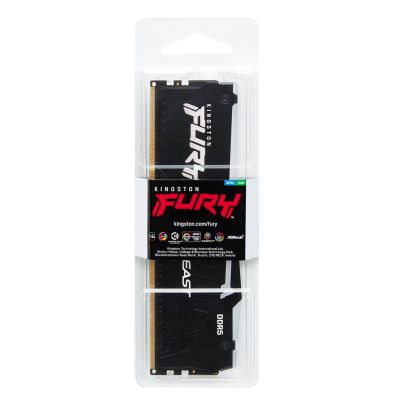 Модуль пам\'яті для комп\'ютера DDR5 16GB 5200 MHz Beast Black RGB Kingston Fury (ex.HyperX) (KF552C40BBA-16)