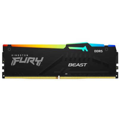 Модуль пам\'яті для комп\'ютера DDR5 16GB 5200 MHz Beast Black RGB Kingston Fury (ex.HyperX) (KF552C40BBA-16)