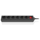 Сетевой фильтр питания REAL-EL RS-6 Protect M 1.8m, black (EL122300032)