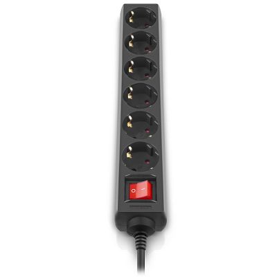 Сетевой фильтр питания REAL-EL RS-6 Protect M 1.8m, black (EL122300032)
