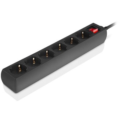 Сетевой фильтр питания REAL-EL RS-6 Protect M 1.8m, black (EL122300032)