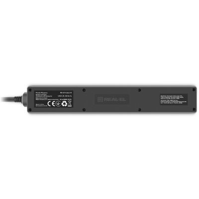 Сетевой фильтр питания REAL-EL RS-6 Protect M 1.8m, black (EL122300032)