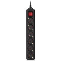 Сетевой фильтр питания REAL-EL RS-6 Protect M 1.8m, black (EL122300032)