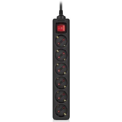 Сетевой фильтр питания REAL-EL RS-6 Protect M 1.8m, black (EL122300032)