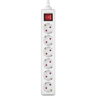 Мережевий фільтр живлення REAL-EL RS-6 Protect M 1.8m, white (EL122300031)