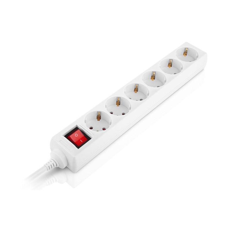 Сетевой фильтр питания REAL-EL RS-6 Protect M 1.8m, white (EL122300031)