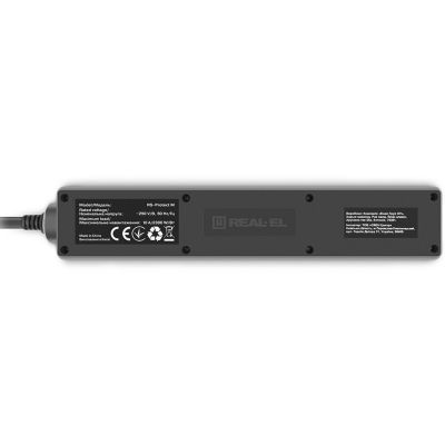 Сетевой фильтр питания REAL-EL RS-Protect M 1.8m, black (EL122300026)