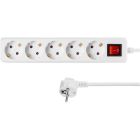 Сетевой удлинитель 2E 5XSchuko з вимикачем,1.5м, white (2E-U05ESM1.5)