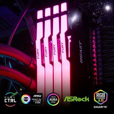 Модуль памяти для компьютера DDR5 32GB 5600 MHz Beast RGB XMP Kingston Fury (ex.HyperX) (KF556C40BBA-32)