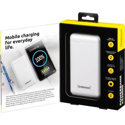 Батарея універсальна Intenso XS20000 20000mAh, USB Type-C USB-A, 5V, 3.1A, white (7313552)