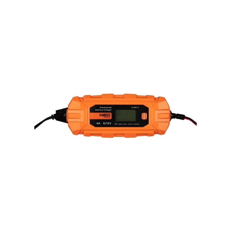 Зарядний пристрій для автомобільного акумулятора Neo Tools 4A/70Вт, 3-120Ah, для кислотних/AGM/GEL (11-891)