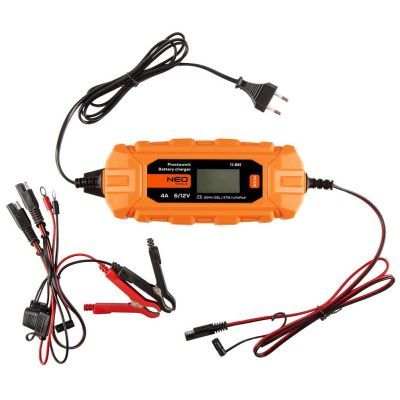 Зарядний пристрій для автомобільного акумулятора Neo Tools 4A/70Вт, 3-120Ah, для кислотних/AGM/GEL (11-891)